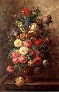 unknow artist, Floral, beautiful classical still life of flowers.061